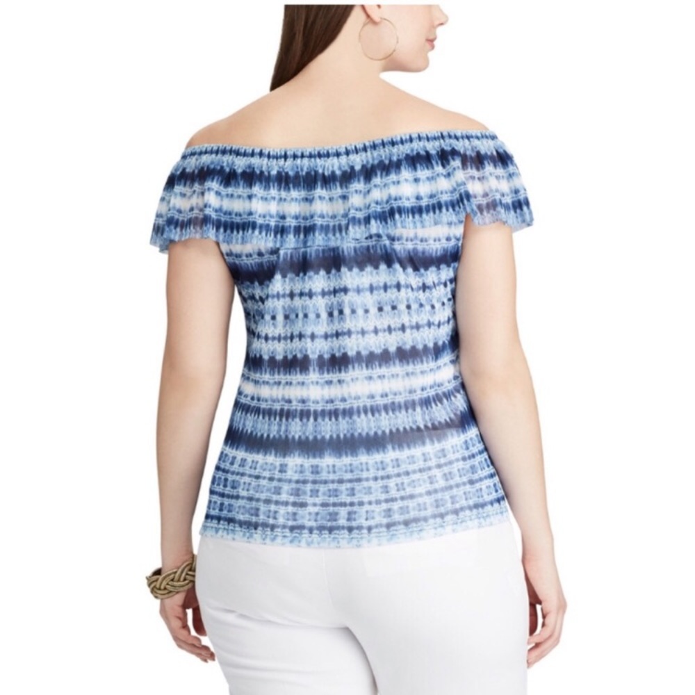 NWT Chaps Off Shoulder Ruffle Tank Top - Picture 2 of 8